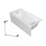 Transolid Unity 60" x 30" Three Wall Alcove Acrylic Soaking Tub with Left Drain, Drain Assembly, and Overflow White / Champagne Bronze