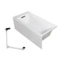 Transolid Unity 60" x 30" Three Wall Alcove Acrylic Soaking Tub with Left Drain, Drain Assembly, and Overflow White / Matte Black