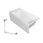 Transolid Unity 60" x 30" Three Wall Alcove Acrylic Soaking Tub with Left Drain, Drain Assembly, and Overflow White / Polished Chrome