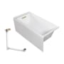Transolid Unity AFR 60" x 30" Three Wall Alcove Acrylic Soaking Tub with Left Drain, Drain Assembly, and Overflow White / Champagne Bronze