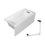 Transolid Unity AFR 60" x 30" Three Wall Alcove Acrylic Soaking Tub with Right Drain, Drain Assembly, and Overflow White / Matte Black
