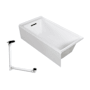 Transolid Unity 60" x 32" Three Wall Alcove Acrylic Soaking Tub with Left Drain, Drain Assembly, and Overflow White / Matte Black