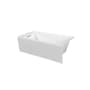 Transolid Unity AFR 60" x 32" Three Wall Alcove Acrylic Soaking Tub with Left Drain, Drain Assembly, and Overflow White