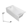 Transolid Unity AFR 60" x 32" Three Wall Alcove Acrylic Soaking Tub with Left Drain, Drain Assembly, and Overflow White / Brushed Nickel