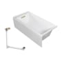 Transolid Unity AFR 60" x 32" Three Wall Alcove Acrylic Soaking Tub with Left Drain, Drain Assembly, and Overflow White / Champagne Bronze