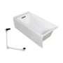 Transolid Unity AFR 60" x 32" Three Wall Alcove Acrylic Soaking Tub with Left Drain, Drain Assembly, and Overflow White / Matte Black