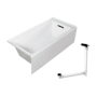 Transolid Unity AFR 60" x 32" Three Wall Alcove Acrylic Soaking Tub with Right Drain, Drain Assembly, and Overflow White / Matte Black