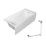 Transolid Unity AFR 60" x 32" Three Wall Alcove Acrylic Soaking Tub with Right Drain, Drain Assembly, and Overflow White / Polished Chrome
