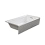 Transolid Unity 60" x 32" Three Wall Alcove Acrylic Soaking Tub with Right Drain, Drain Assembly, and Overflow White