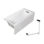 Transolid Unity 60" x 32" Three Wall Alcove Acrylic Soaking Tub with Right Drain, Drain Assembly, and Overflow White / Matte Black