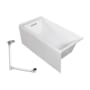 Transolid Unity AFR 60" x 32" Three Wall Alcove Acrylic Soaking Tub with Left Drain, Drain Assembly, and Overflow White / Brushed Nickel