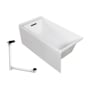Transolid Unity AFR 60" x 32" Three Wall Alcove Acrylic Soaking Tub with Left Drain, Drain Assembly, and Overflow White / Matte Black