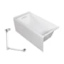 Transolid Unity AFR 60" x 32" Three Wall Alcove Acrylic Soaking Tub with Left Drain, Drain Assembly, and Overflow White / Polished Chrome