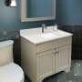 Transolid Silestone 49" Quartz Vanity Top with Rectangular Sink, 8" Centers, Backsplash and Sidesplash Stellar Snow
