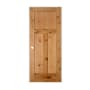 Trimlite 18" by 80" 1+2-Panel Shaker Left Handed Interior Prehung Passage Door with Brushed Chrome Hinges and 4-9/16" Door Jamb Knotty Alder
