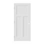Trimlite 28" by 80" 1+2-Panel Shaker Right Handed Interior Prehung Passage Door with Satin Nickel Hinges and 4-9/16" Door Jamb Primed