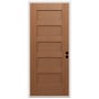 Trimlite 36" W x 80" H 5-Panel Contemporary Left-Hand Inswing Exterior Prehung Entry Door with Satin Nickel Hinges, 4-9/16" Door Jamb, and Mill Sill Unfinished Fir