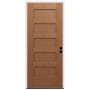 Trimlite 36" W x 80" H 5-Panel Contemporary Left-Hand Inswing Exterior Prehung Entry Door with Black Hinges, 6-9/16" Door Jamb, and Bronze Sill Unfinished Fir