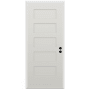 Trimlite 36" W x 80" H 5-Panel Contemporary Left-Hand Inswing Exterior Prehung Entry Door with Satin Nickel Hinges, 4-9/16" Door Jamb, and Mill Sill Primed