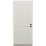 Trimlite 36" W x 80" H 5-Panel Contemporary Left-Hand Inswing Exterior Prehung Entry Door with Black Hinges, 6-9/16" Door Jamb, and Bronze Sill Primed