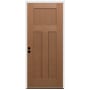 Trimlite 36" W x 80" H 3-Panel Contemporary Right-Hand Inswing Exterior Prehung Entry Door with Satin Nickel Hinges, 4-9/16" Door Jamb, and Bronze Sill Unfinished Fir