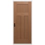 Trimlite 36" W x 80" H 3-Panel Contemporary Right-Hand Inswing Exterior Prehung Entry Door with Black Hinges, 6-9/16" Door Jamb, and Mill Sill Unfinished Fir