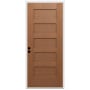 Trimlite 36" W x 80" H 5-Panel Contemporary Right-Hand Inswing Exterior Prehung Entry Door with Satin Nickel Hinges, 4-9/16" Door Jamb, and Mill Sill Unfinished Fir