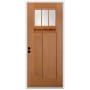 Trimlite 36" W x 80" H Clear 3-Lite 2-Panel Contemporary Right-Hand Inswing Exterior Prehung Entry Door with Bright Chrome Hinges, 4-9/16" Door Jamb, and Mill Sill Unfinished Fir