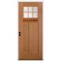 Trimlite 36" W x 80" H Clear 6-Lite 2-Panel Contemporary Right-Hand Inswing Exterior Prehung Entry Door with Oil Rubbed Bronze Hinges, 4-9/16" Door Jamb, and Bronze Sill Unfinished Fir
