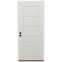 Trimlite 36" W x 80" H 5-Panel Contemporary Right-Hand Inswing Exterior Prehung Entry Door with Satin Nickel Hinges, 6-9/16" Door Jamb, and Bronze Sill Primed