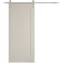 Trimlite 48" by 84" Plank Interior Barn Door with Track and Hardware Primed with Stainless Steel