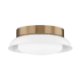 Troy Lighting Arnie 2 Light 15" Wide Flush Mount Ceiling Fixture Patina Brass / Glossy White