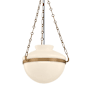 Troy Lighting Paradigm 16" Wide Pendant with Glossy Opal Glass Shade Patina Brass