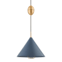 Troy Lighting Fontana 18" Wide Pendant Patina Brass / Slate Blue