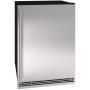 U-Line 1 Class 24 Inch Wide 4.2 Cu. Ft. Compact Refrigerator Freezer Combo with Frost Free Freezer Stainless Steel