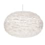 UMAGE Eos 43" Feather Pendant in White White with Black Canopy