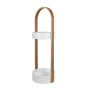 Umbra Bellwood 9-5/8" Wide Steel and Wood Umbrella Stand White / Natural