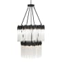 Varaluz Matrix 14 Light 30" Wide Waterfall Chandelier Matte Black