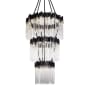 Varaluz Matrix 18 Light 30" Wide Waterfall Chandelier Matte Black