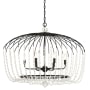 Varaluz Voliere 6 Light 36" Wide Beaded Chandelier Matte Black