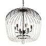 Varaluz Voliere 6 Light 25" Wide Beaded Chandelier Matte Black