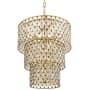 Varaluz Windsor 13 Light 32" Wide Crystal Waterfall Chandelier French Gold