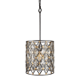 Varaluz Windsor 12" Wide Crystal Pendant Carbon / Havana Gold