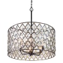 Varaluz Windsor 6 Light 25" Wide Crystal Drum Chandelier Carbon / Havana Gold