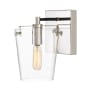Varaluz Arlo 8" Tall Bathroom Sconce Black / Polished Nickel