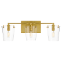 Varaluz Arlo 3 Light 23" Wide Vanity Light Black / Satin Brass