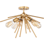 Vaxcel Lighting Estelle 6 Light 24" Wide Semi-Flush Ceiling Fixture Natural Brass