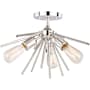 Vaxcel Lighting Estelle 3 Light 17" Wide Semi-Flush Ceiling Fixture Polished Nickel