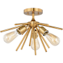 Vaxcel Lighting Estelle 3 Light 17" Wide Semi-Flush Ceiling Fixture Natural Brass