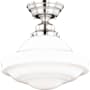 Vaxcel Lighting Huntley Single Light 12" Wide Semi-Flush Ceiling Fixture Satin Nickel
